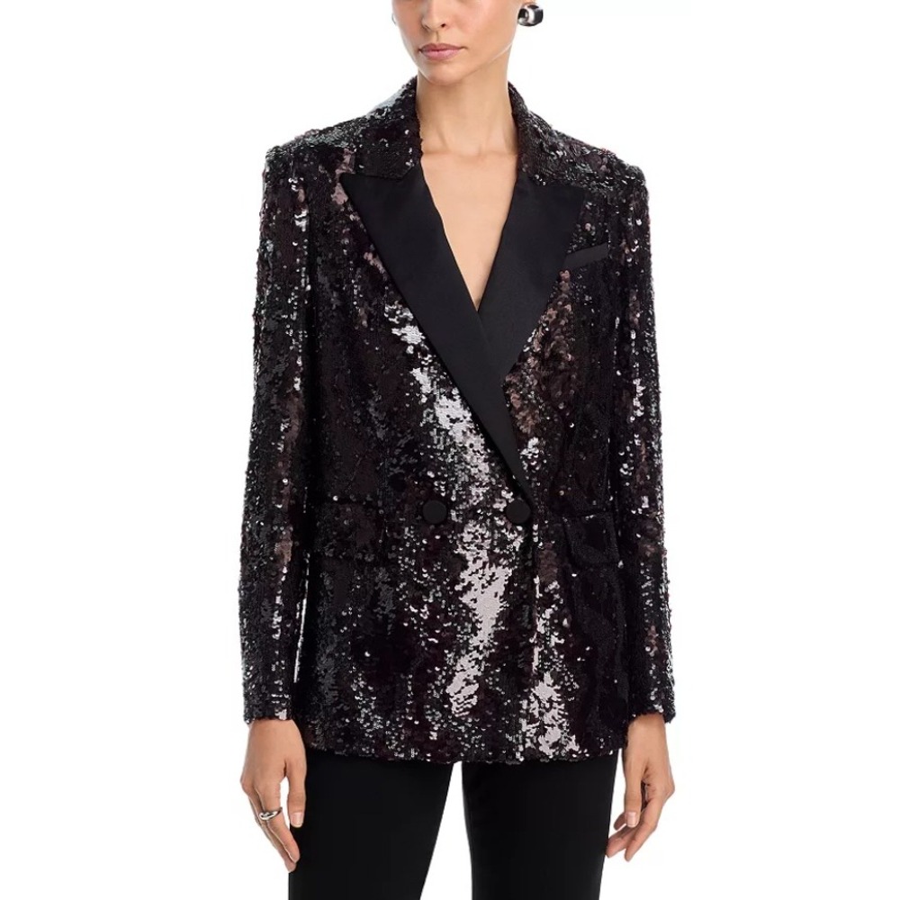 Veronica Beard Sevyn Jacket Dark Currant Sequin Blazer 10 2509EM9111375 NEW